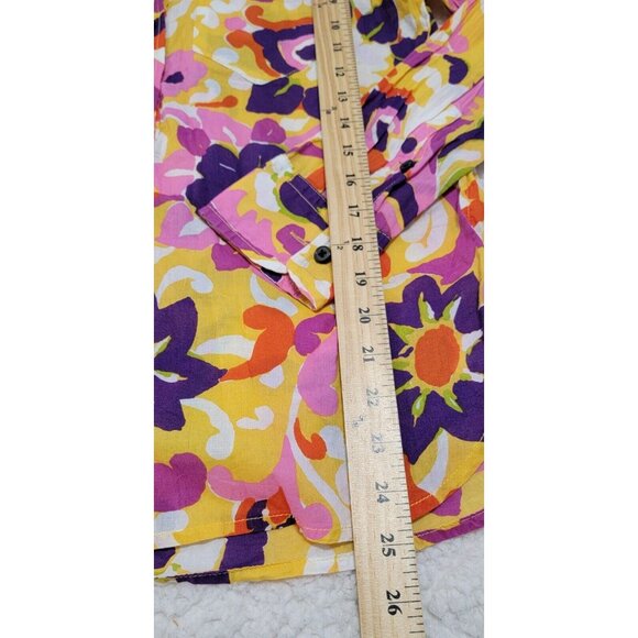 J Crew‎ Collection Womens Multicolor Floral Button Up Blouse Long Sleeve Size 4 - Picture 8 of 9